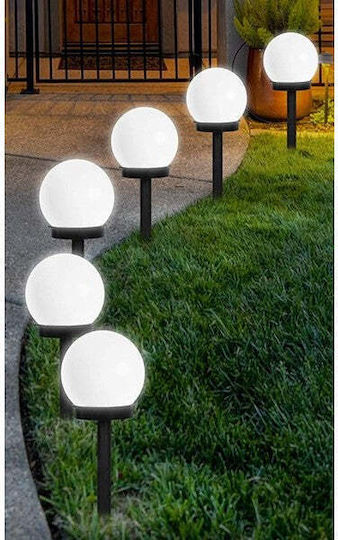 Led Solar Lamp Spherical Globe Flippy Type Diameter 10 Cm Cool White