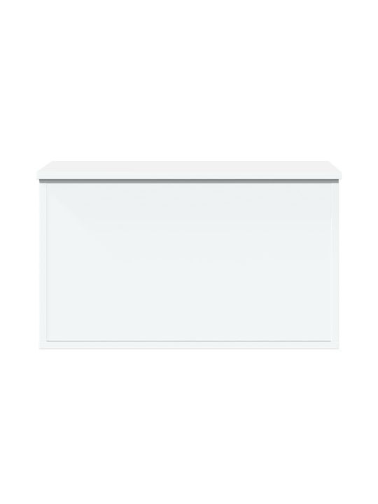 vidaXL Wooden Storage Box with Lid White 60x35x35cm 1pcs