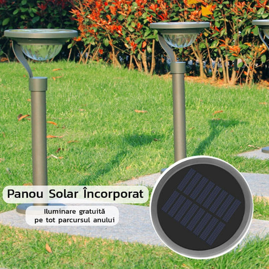 Lampă solară LED 2 moduri de fixare IP65 material ABS baterie 4.5 V 200 mAh 450 lumeni 42.5 x 15 cm alb cald