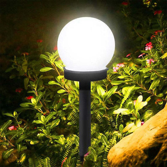 Led Solar Lamp Spherical Globe Flippy Type Diameter 10 Cm Cool White