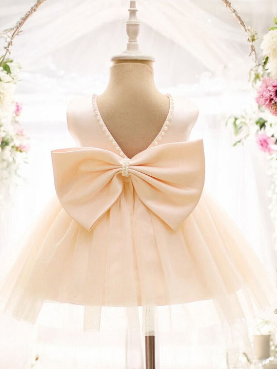 Mädchenkleid Ärmellos Für Blumenmädchen Champagne