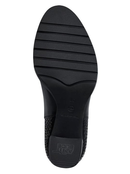 Damen Chelsea Stiefeletten mit hohem Absatz Schwarz