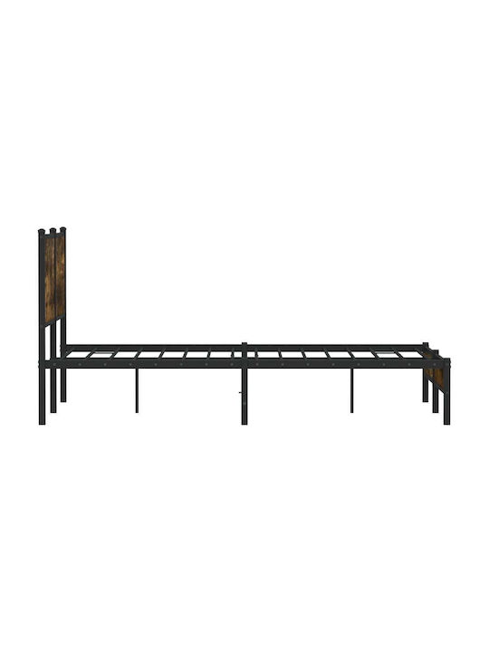 Doppelbett Aus Holz Braune mit Lattenrost Für Matratze 137x190cm