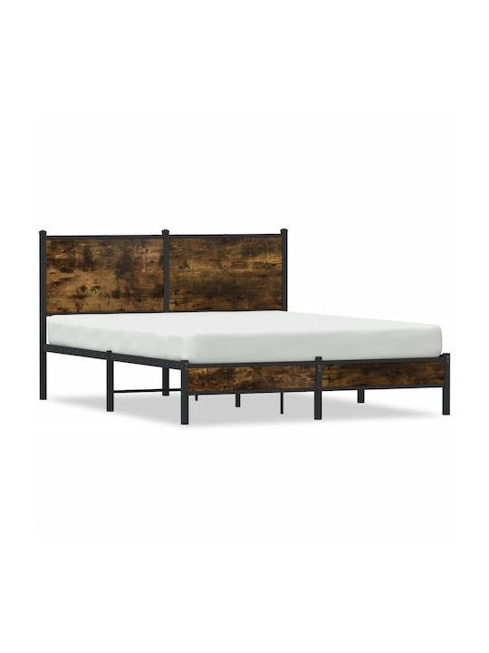 Doppelbett Aus Holz Braune mit Lattenrost Für Matratze 137x190cm