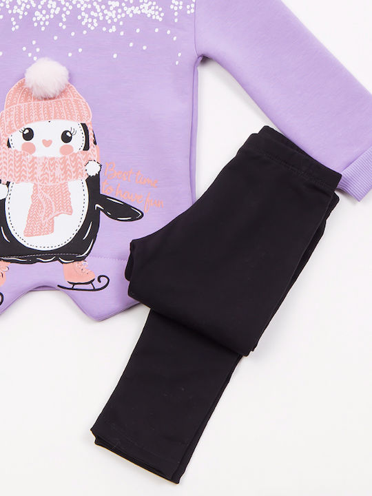 Trax Kinder Set mit Leggings Winter 2Stück Lilac