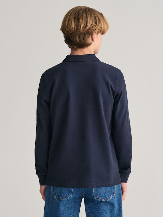 Gant Kids Polo Long Sleeve Evening Blue