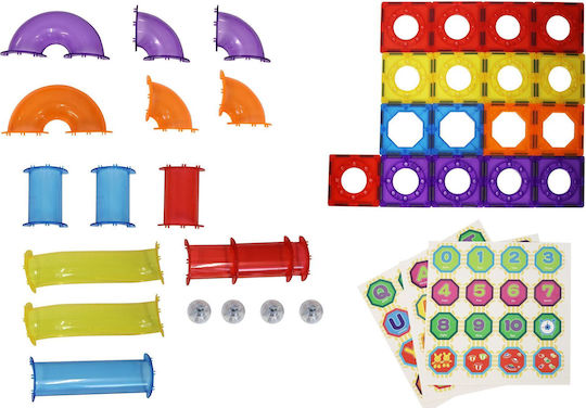 Vedes Magnetic Construction Toy Κατρακύλα Με Μαγνήτες Και Μπάλες Led for 3+ years