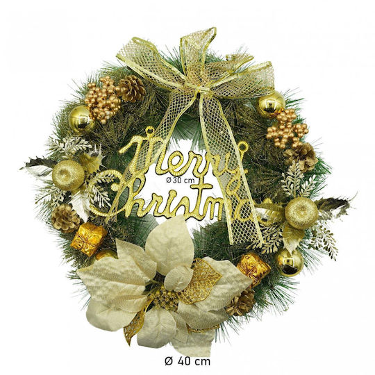 Crăciun Decorativ Plastic Coroană de flori cu Diametru 40cm.