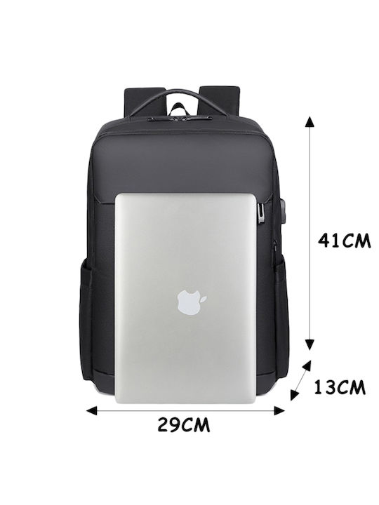 Playbags Collection Αδιάβροχη Τσάντα Πλάτης για Laptop 15.6" με Θύρα USB σε Μαύρο χρώμα