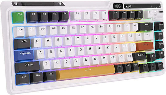 Royal Kludge K75 pro Fără fir Gaming Tastatură Mecanică 75% cu Personalizat comutatoare și iluminare RGB (Engleză US) Gri