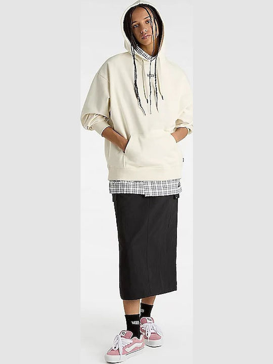 Flying V Pullover Long Women's Sweatshirt Hooded Beige