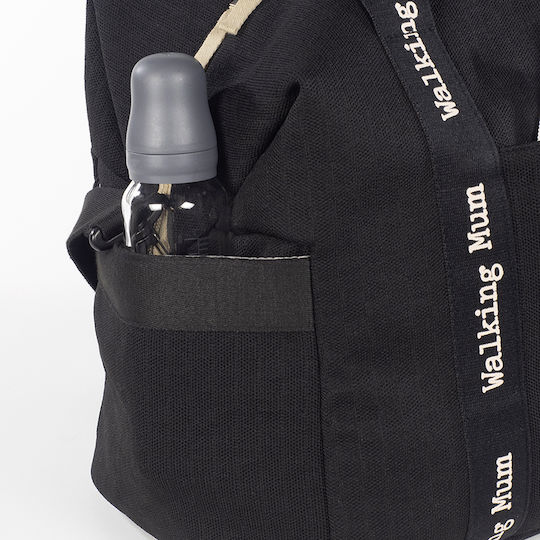 Walking Mum Shoulder/Hand Diaper Bag Weekend Black 55x25x30cm.
