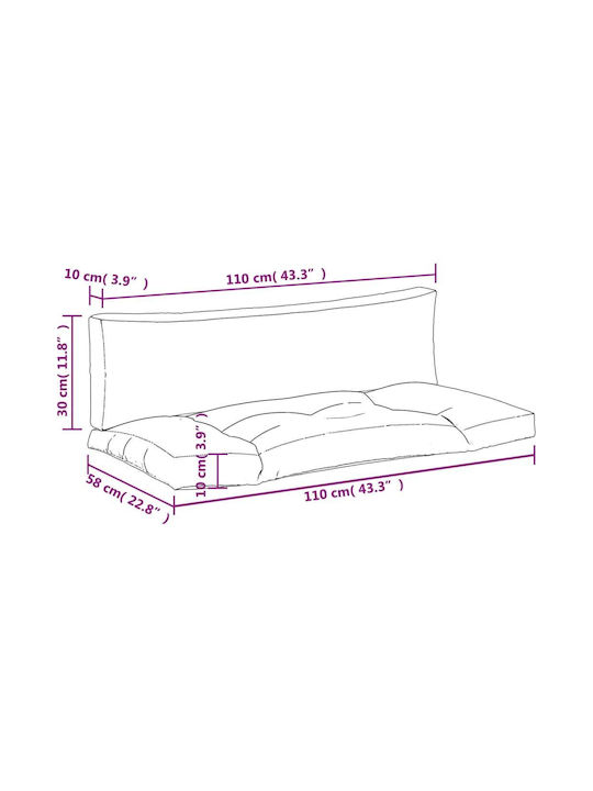 vidaXL Waterproof Bench Cushion for Palette with Backrest Red 2 Pieces