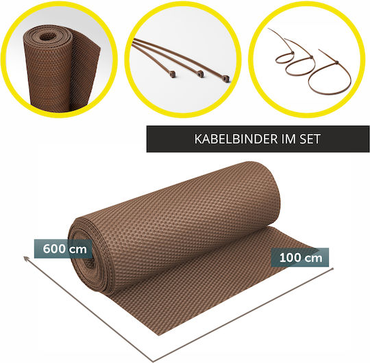 Kadax Διαχωριστικό Σκίασης Καφέ 1x6m