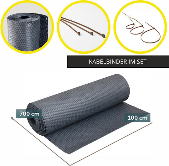 Kadax Διαχωριστικό Σκίασης Γκρι 1x7m