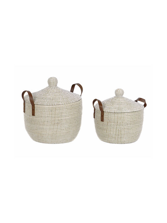 Decorative Basket Wicker Brown 42x42x45cm