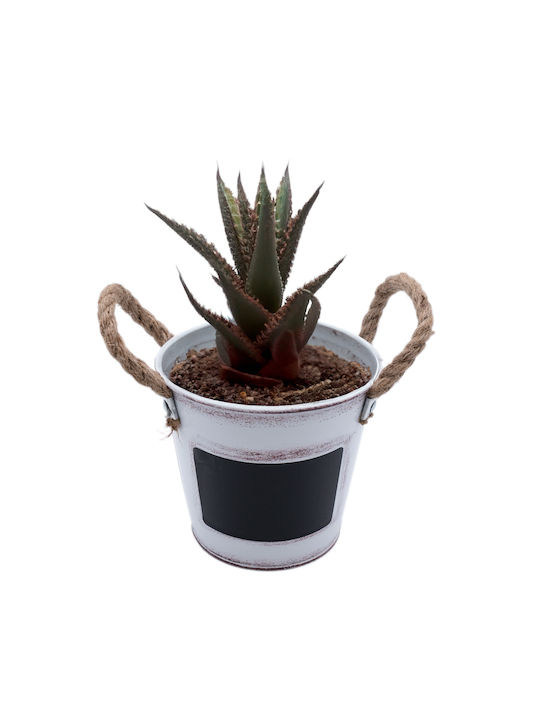 Uncle George Planter Metal White 15.5x15.5x13.5cm.