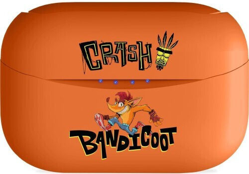 OTL Crash Bandicoot In-ear Bluetooth Handsfree Ακουστικά με Θήκη Φόρτισης Πορτοκαλί