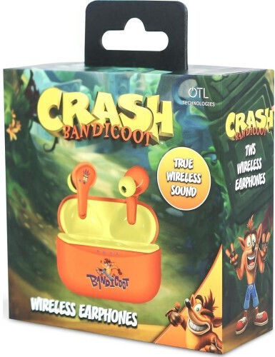 OTL Crash Bandicoot In-ear Bluetooth Handsfree Ακουστικά με Θήκη Φόρτισης Πορτοκαλί