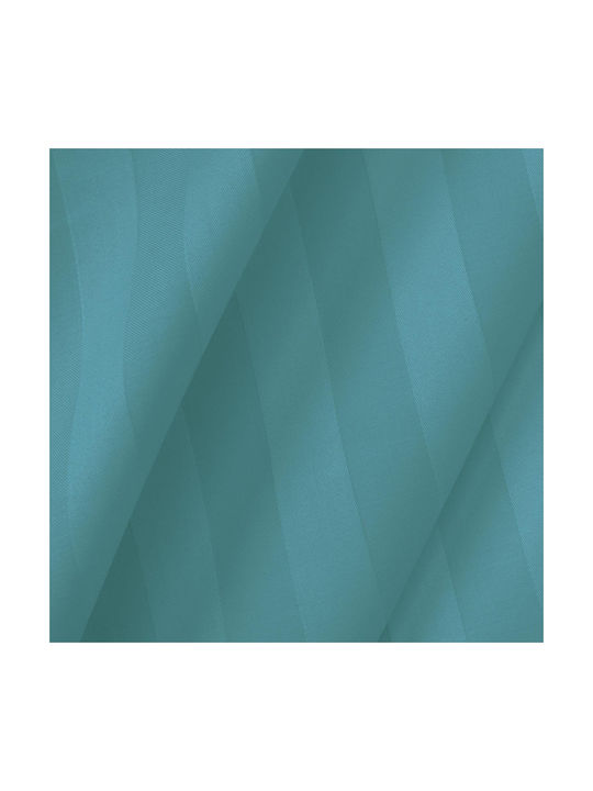 Satin Bambus-Baumwolle Kissenbezug Streifen Meer Türkis/70x80 Streifen