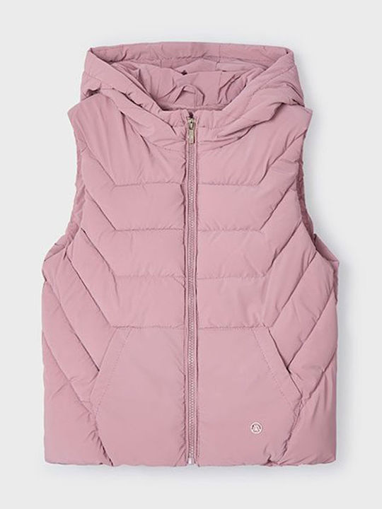 Kids' Casual Jacket Sleeveless with Hood Pink