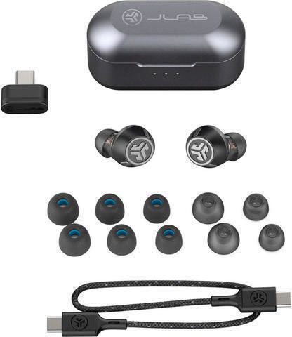 Jlab Epic Lab Edition In-Ear Bluetooth-Freisprecheinrichtung Kopfhörer mit Schweißresistenz und Ladeetui Schwarz