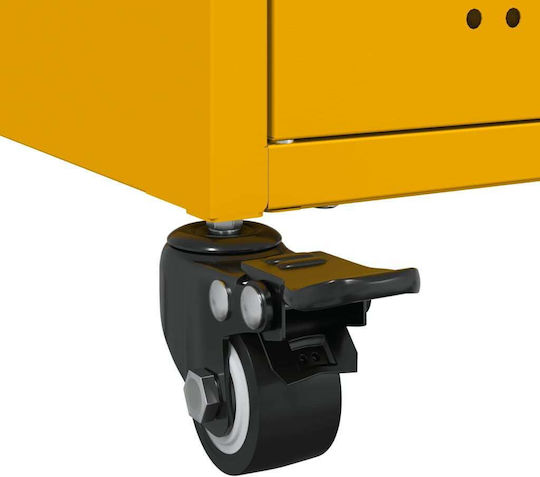 Stand TV Metalic Cu Roți Galben Muștar L68xA39xÎ43.5cm