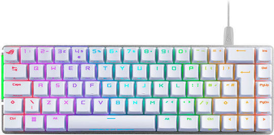 ROG Falchion Gaming Mechanische Tastatur 65% mit Benutzerdefiniertes Rot Schaltern und RGB-Beleuchtung (Englisch US) Ace White