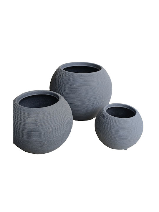 Plastic Planter Spherical Shape Anthracite Sfri40 40 Diameter X 33 Height
