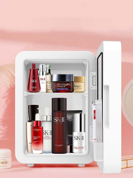 Mini Cosmetic Fridge Flippy Dual Heating Cooling Function Portable 8l White