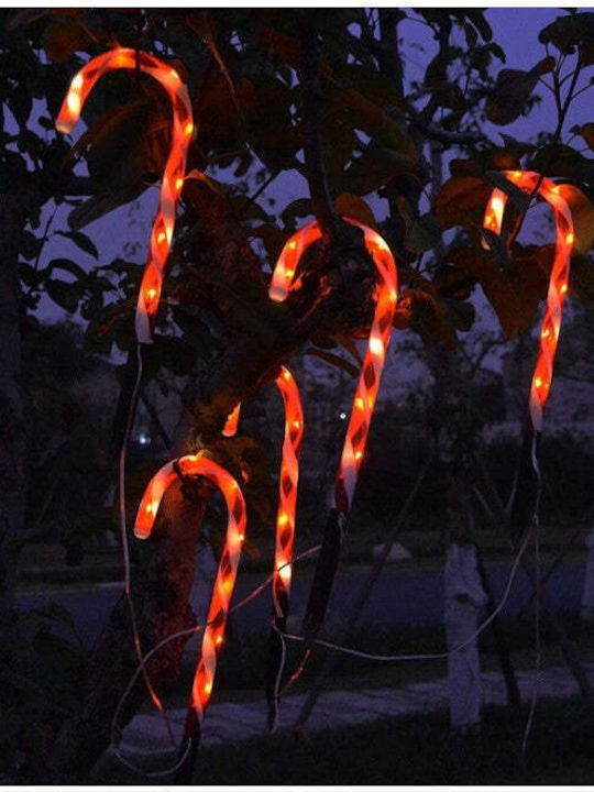 Φωτιζόμενη Χριστουγεννιάτικη Πλαστική Φιγούρα Ζαχαρωτό Λευκό Ύψους 28εκ.