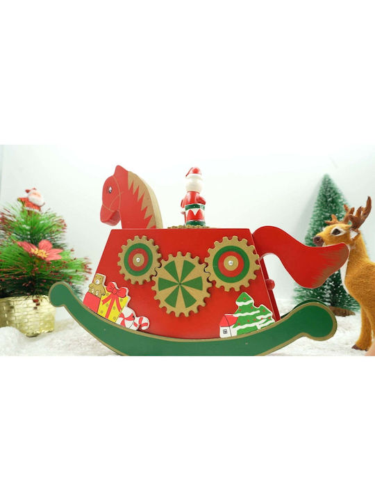 Christmas Wooden Figure Horse Red Height 25cm