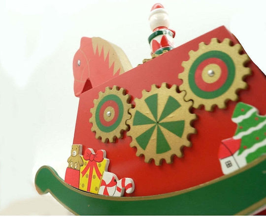 De Crăciun Din lemn Figurină Cal Roșu Înălțime 25cm.