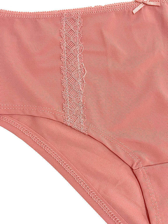 Ustyle Damen Slip mit Spitze Rosa