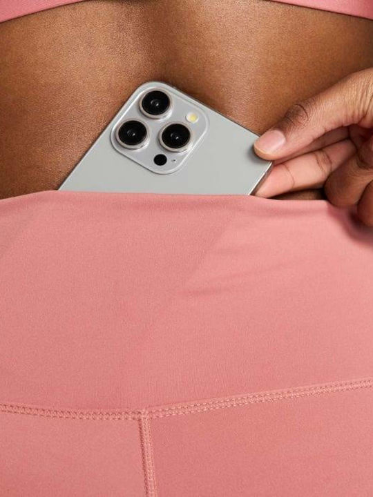 Dri-Fit One Training Γυναικείο Cropped Κολάν Ψηλόμεσο Canyon Pink