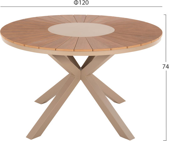 Τραπέζι Moril 120x120x74 Σαμπάνι-φυσικό Τραπέζι Moril 120x120x74 Σαμπάνι-φυσικό