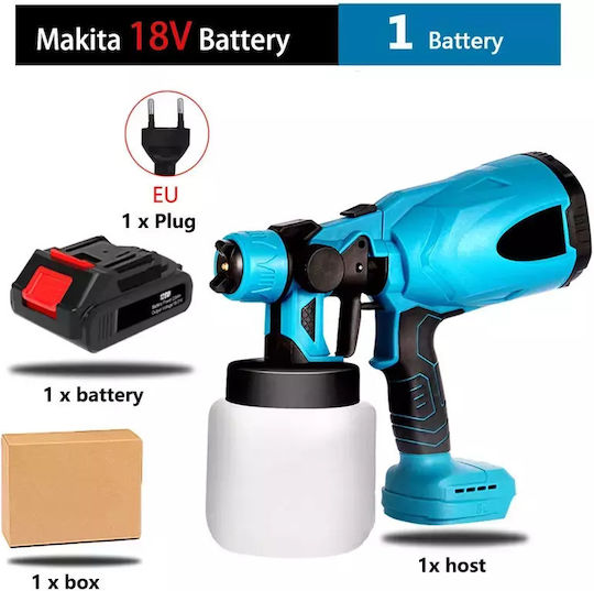 Airless Ηλεκτρικό Πιστόλι Βαφής 18V με Δοχείο 0.8lt