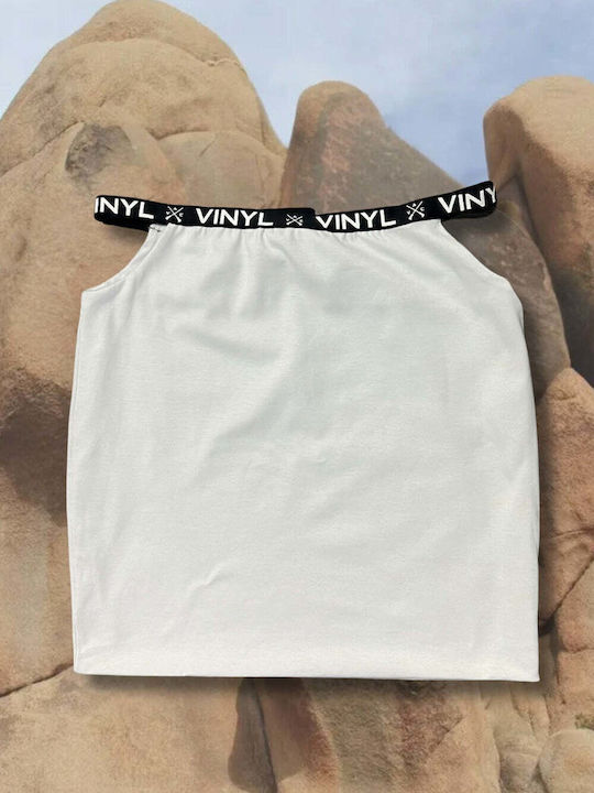 Vinyl Art Clothing Leather Skirt white