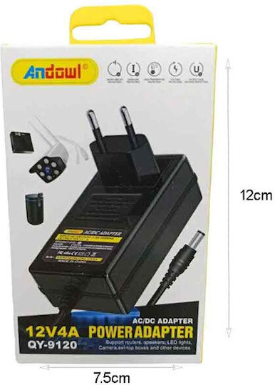 Andowl Universal Power Supply 12v4a Q-dc9120 Ac Dc Power Adapter 075618