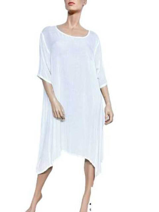 Platinum Fashion Women's Mini Caftan Beachwear white