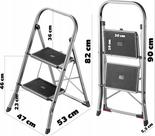 Kadax Ladder Aluminum with 2 Steps