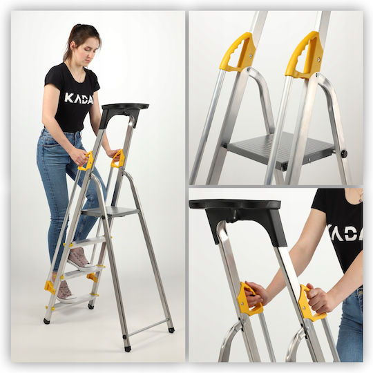 Kadax Leiter Aluminium mit 4 Stufen