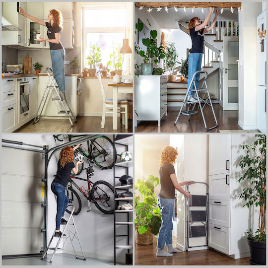 Kadax Leiter Aluminium mit 3 Stufen