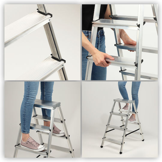 Kadax Leiter Aluminium mit 4 Stufen