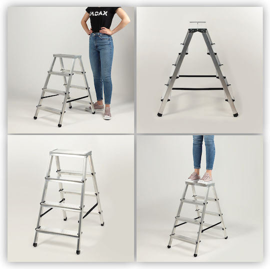 Kadax Leiter Aluminium mit 4 Stufen