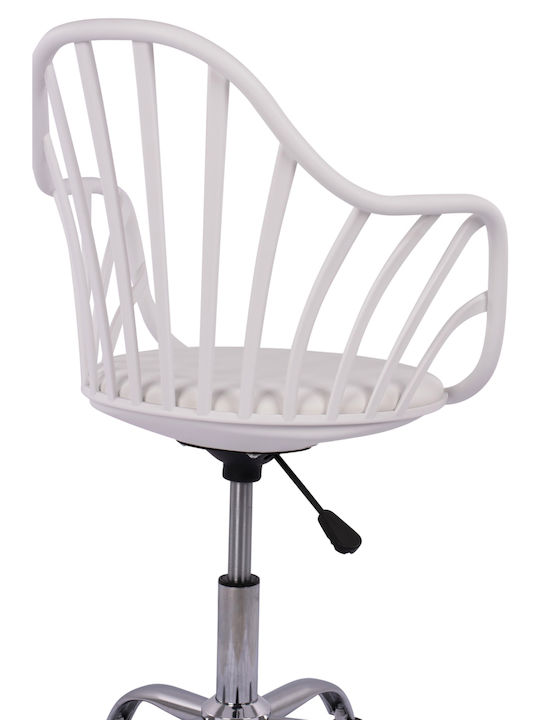 HomeMarkt Stuhl Büro mit Armen Becky HM8457.01 Weiß