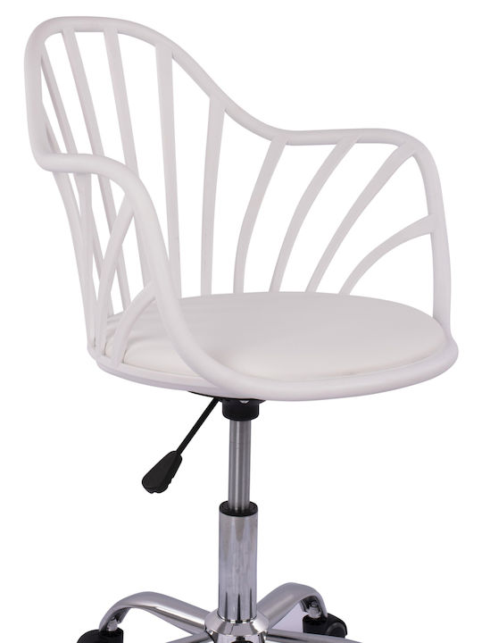 HomeMarkt Stuhl Büro mit Armen Becky HM8457.01 Weiß
