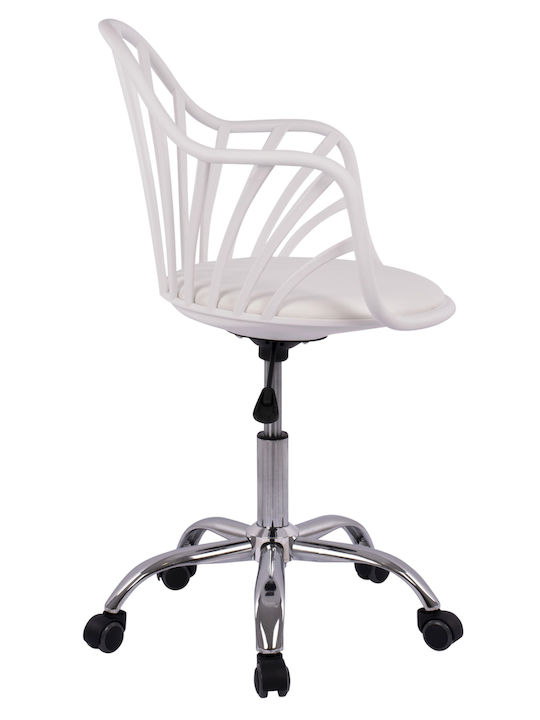HomeMarkt Stuhl Büro mit Armen Becky HM8457.01 Weiß