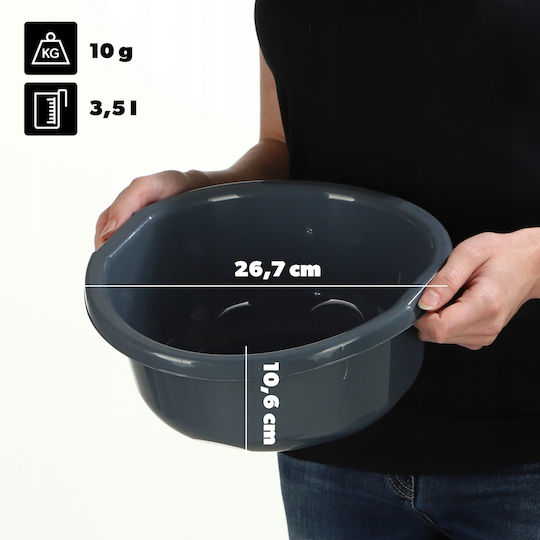 Kadax Lavoar Rotund Capacitate 3.5lt Gri