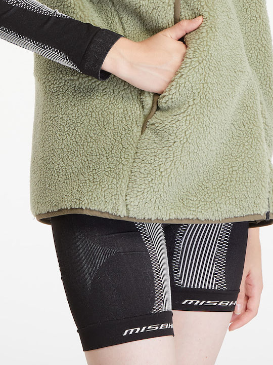 City Escape Reversible Vest Κοντό Γυναικείο Αμάνικο Μπουφάν Διπλής Όψης για Χειμώνα Tent Green / Olive Strata